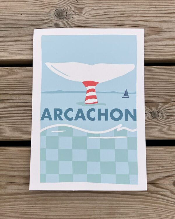 Affiche Arcachon damier