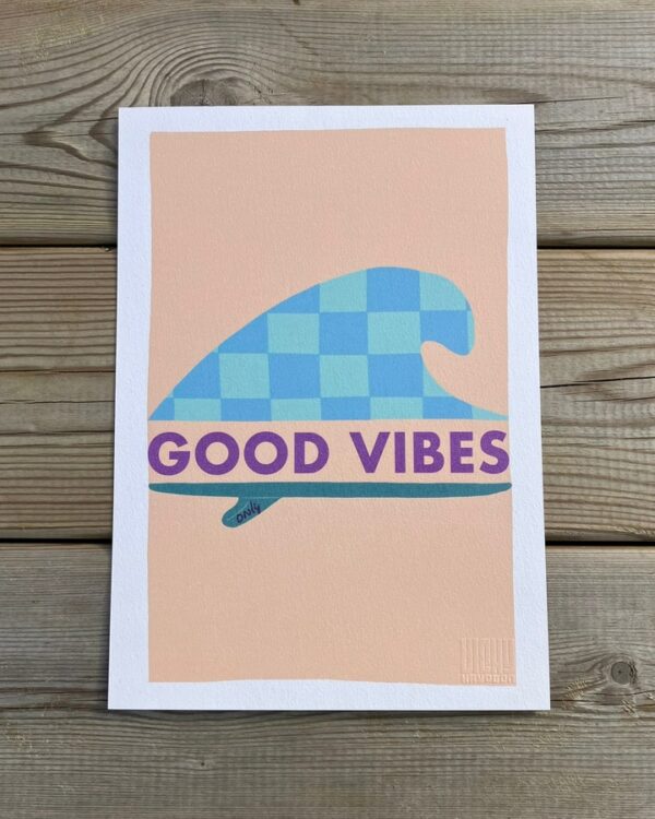 Affiche Good Vibes Damier