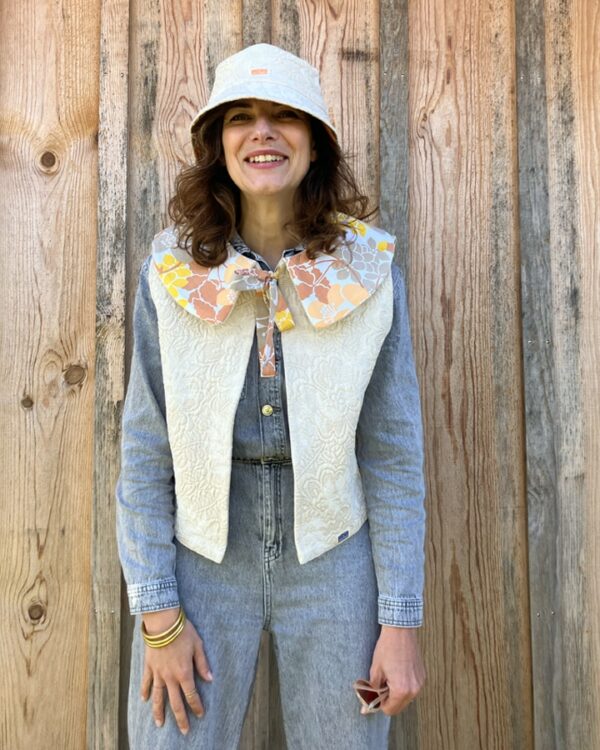 Veste sans manches écru