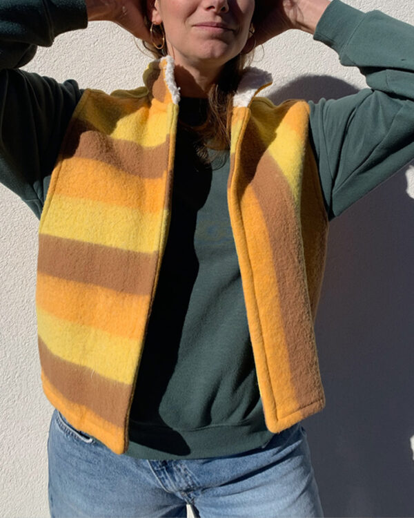 Veste sans manches rayée jaune