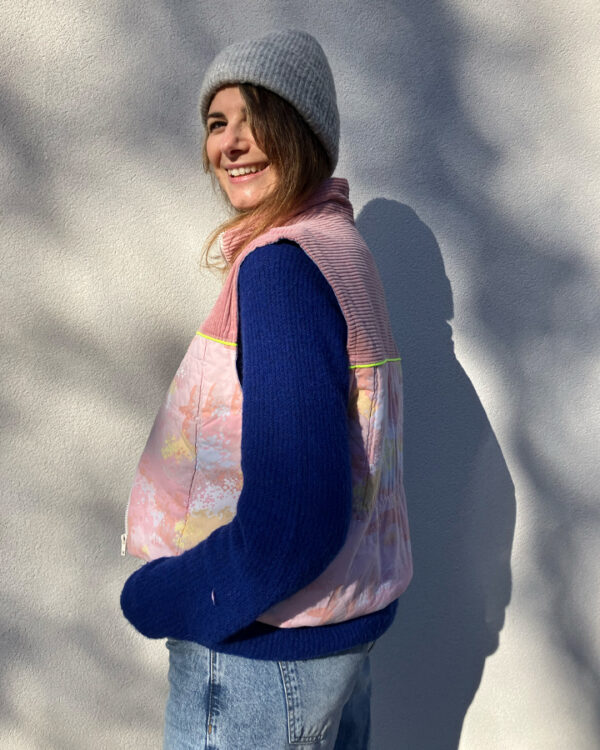 Doudoune sans manches Rose