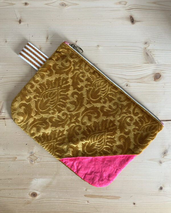 Pochette Velours moutarde