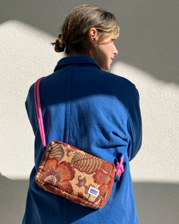Sac bandoulière Fleur Vintage Bordeaux