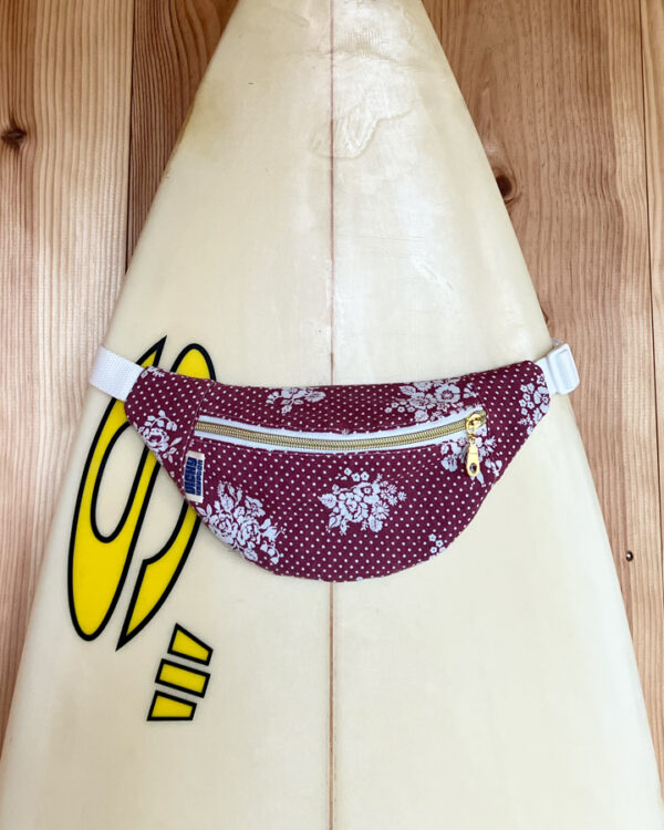 Banane kid Pois Fleurs Bordeaux