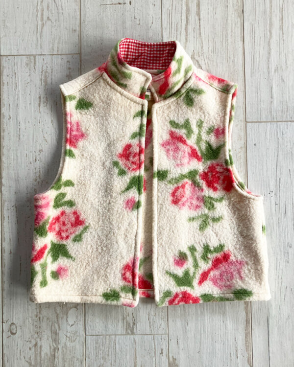 Veste Fleurs Rose Rouge