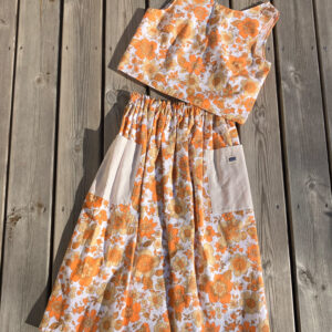 Top + Jupe Fleurs orange