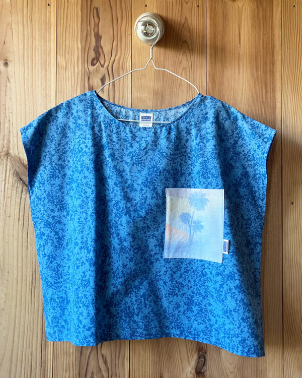 Box Top Marbré Bleu